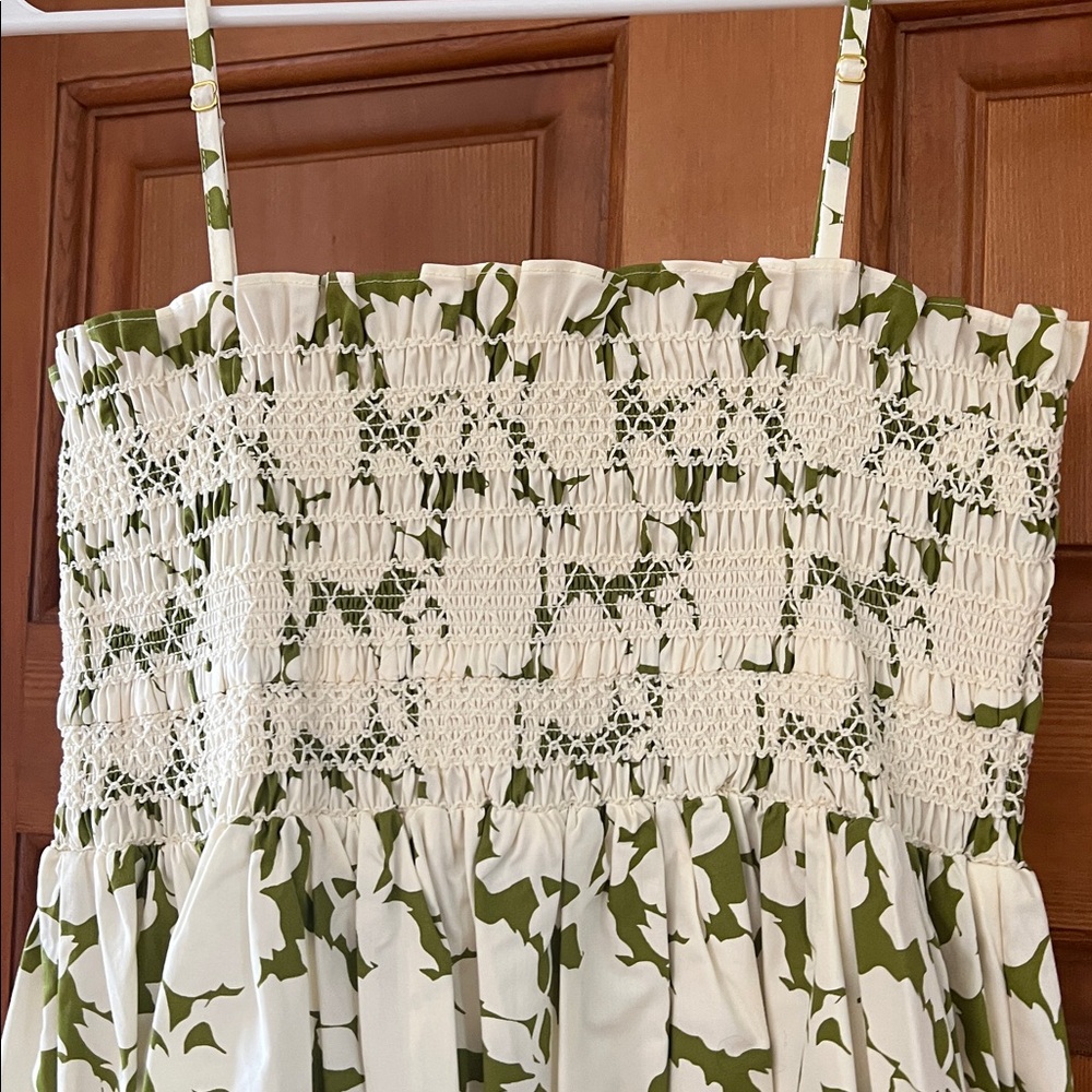 Tory Burch Green and White Floral Dress. New. Size M - Picture 2 of 7